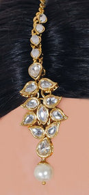 Goldpolish white kundan set-2100