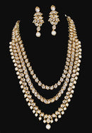 Goldpolish white kundan set-2100