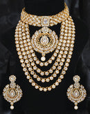 Goldpolish white kundan set-2101