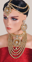 Goldpolish white kundan set-2101