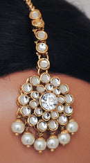Goldpolish white kundan set-2108