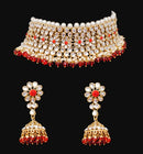 Goldpolish red and white choker set