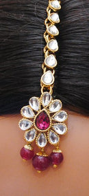 Goldpolish Fusicha pink and white kundan set-2160