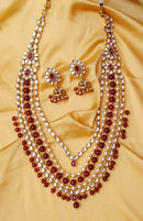 Goldpolish Fusicha pink and white kundan set-2160