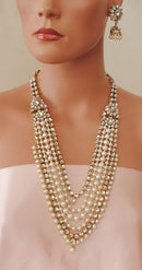 Goldpolish white kundan set-2161