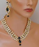 Goldpolish black and whitekundan set-2171