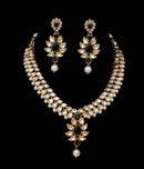 Goldolish black and white kundan set-2176