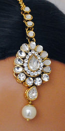 Goldpolish white kundan set-2180