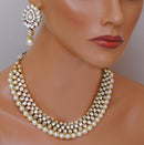 Goldpolish white kundan set-2180