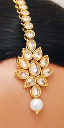 Goldpolish white kundan Set-2186