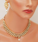 Goldpolish white kundan Set-2186