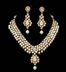 Goldpolish white kundan set-2189