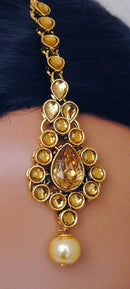 Goldpolish white kundan set-2193