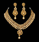 Goldpolish white kundan set-2193
