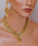 Goldpolish white kundan set-2193