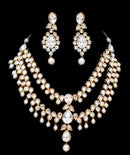 Goldpolish white kundan Set-2201