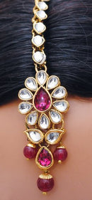 Goldpolish Fusicha pink and white kundan set-2206