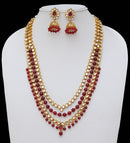 Goldpolish Fusicha pink and white kundan set-2206