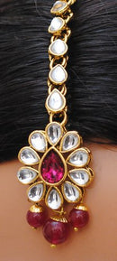 Goldpolish Fusicha pink and white kundan set-2211