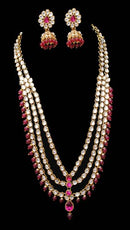 Goldpolish Fusicha pink and white kundan set-2211