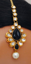 Goldpolish black and white choker set-2219