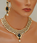 Goldpolish black and white choker set-2219