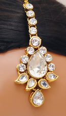 Goldpolish white kundan set-2241