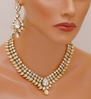 Goldpolish white kundan set-2241