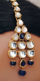 Goldpolish blue and white kundan et-2263