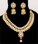 Goldpolish white kundan set-2269