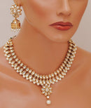 Goldpolish white kundan set-2269
