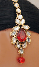 Goldpolih red and white kundan set-2270