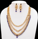 Goldpolish blue and white kundan set-2277