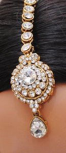 Goldpolish white kundan set-2280