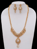 Goldpolish white kundan set-2280