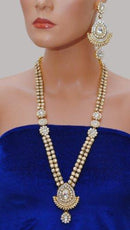 Goldpolish white kundan set-2281