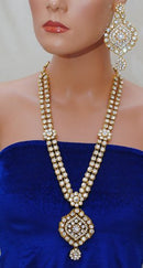 Goldpolish white kundan set-2282