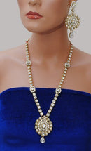 Goldpolish white kundan set-2283