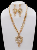 Goldpolish white kundan set-2284