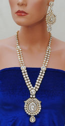 Goldpolish white kundan set-2284