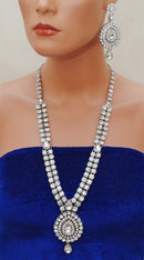 Silverpolish white kundan Set-2294