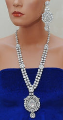 Silverpolish white kundan Set-2296