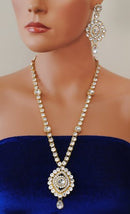 Goldpolish white kundan set-2298