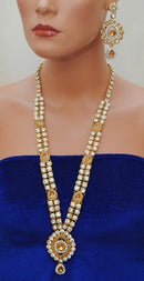 Goldpolish white kundan set-2300