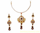 goldplated marron and white kundan set