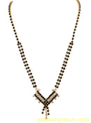 goldplated black beads diamond mangalsutra