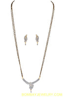 goldplated beautiful diamond mangalsutra with earring