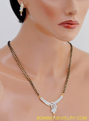 goldplated beautiful diamond mangalsutra with earring