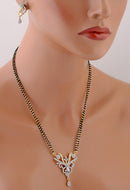 Goldpolish white diamond black bead magalsutra-2