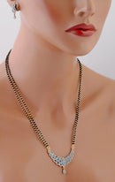 Goldpolish white diamond black beads mangalsutra-10